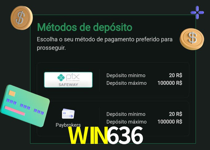O cassino WIN636 oferece uma grande variedade de métodos de pagamento